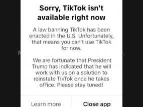TikTok停止在美服务，称特朗普表示上任后将共同寻求恢复其使用